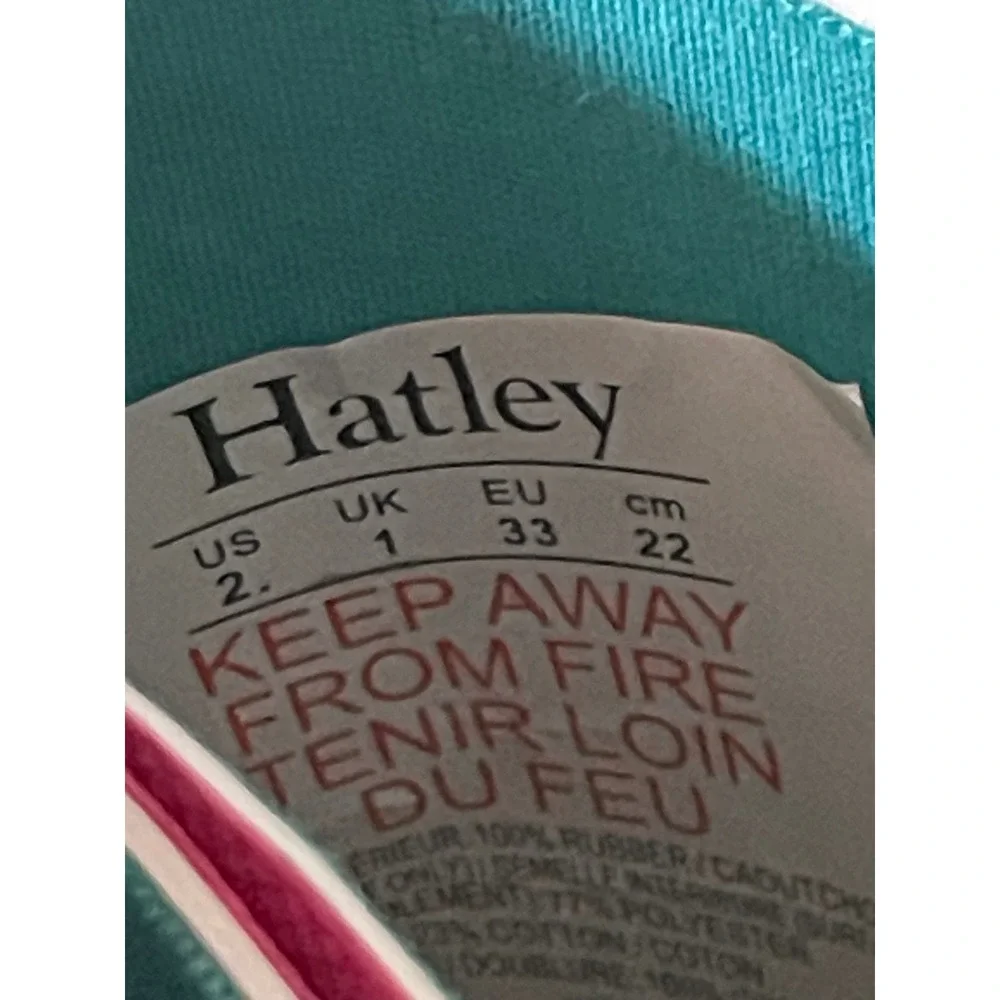 HATLEY Girls White Pink Butterflies Rain Boots Size 2 New